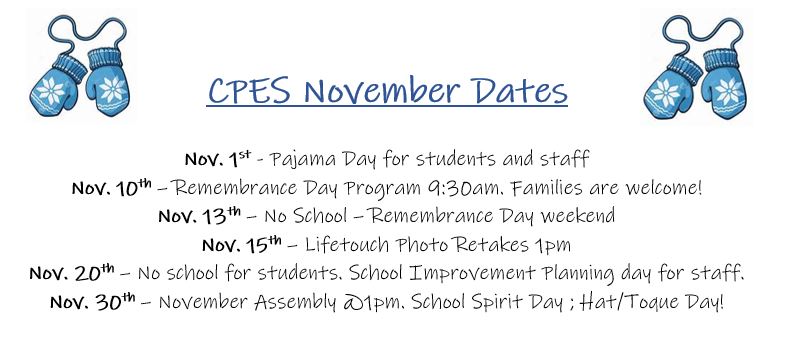 CPES November Dates! 