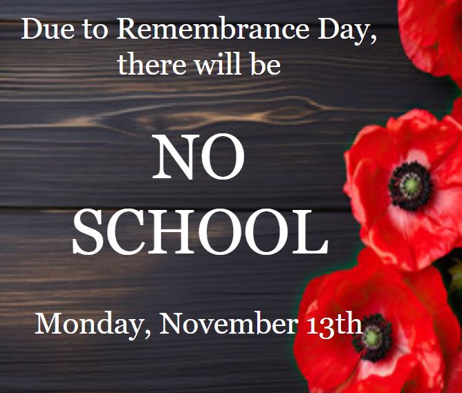 No School Monday, November 13th